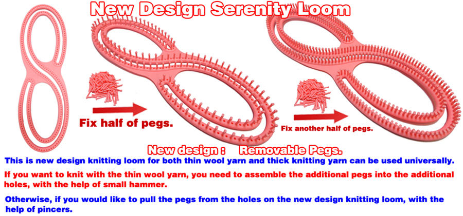 New Design Serenity knitting Loom,Infinity Loom,Universal S-Loom,Afghan Loom S-Loom,weaving loom,flower loom,Infinity Knitting Board,Infinity Rake,Adjustable Looms,Straight Looms,Long Round Knitting Loom Set